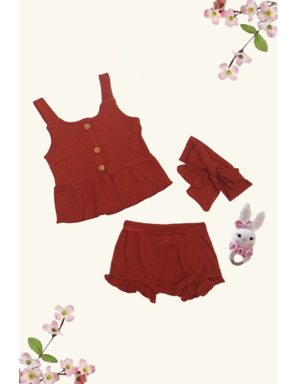 Ensemble côtelé coton et son bandeau assorti