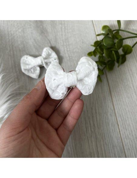 Barrettes cheveux antiglisse - broderie anglaise Barrettes cheveux antiglisse - broderie anglaise