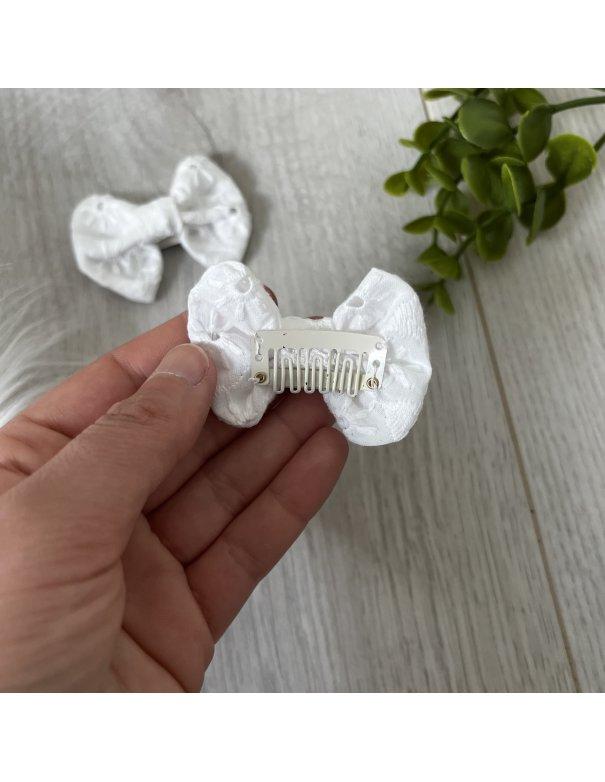 Barrettes cheveux antiglisse - broderie anglaise Barrettes cheveux antiglisse - broderie anglaise