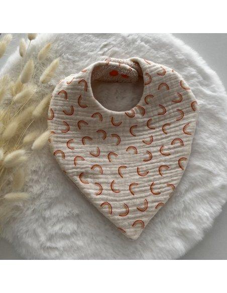 Bavoir bandana double gaze arc-en-ciel Bavoir bandana double gaze arc-en-ciel