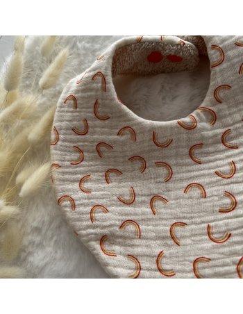 Bavoir bandana double gaze arc-en-ciel 2