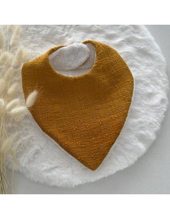Bavoir bandana double gaze brodée 2