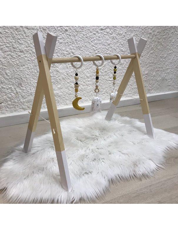 Portique d'éveil moutarde ours