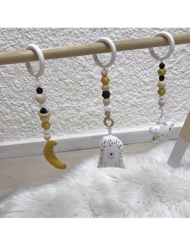 Portique d'éveil moutarde ours