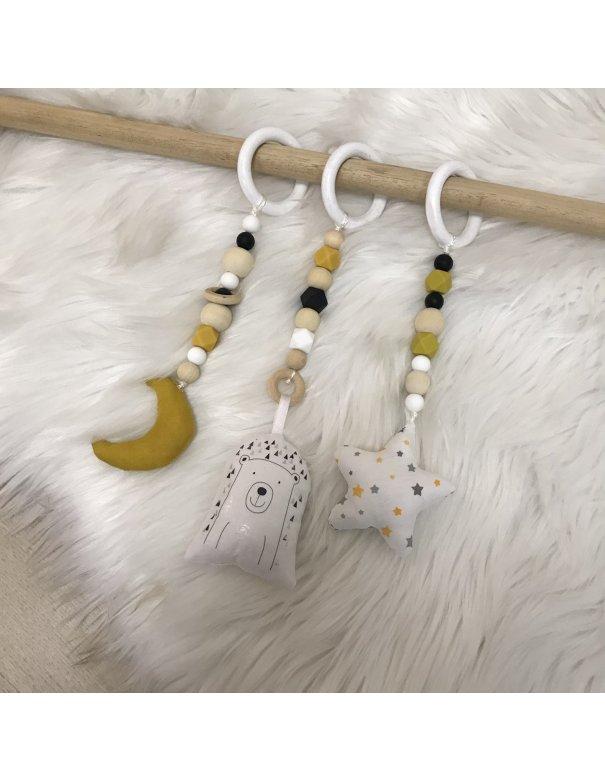 Portique d'éveil moutarde ours