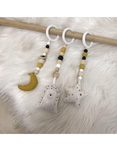 Portique d'éveil moutarde ours