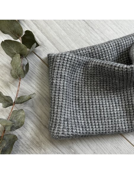 Snood en maille lurex gris