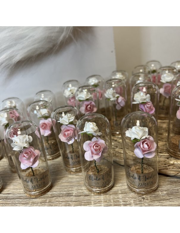 Fiole de rose paillette