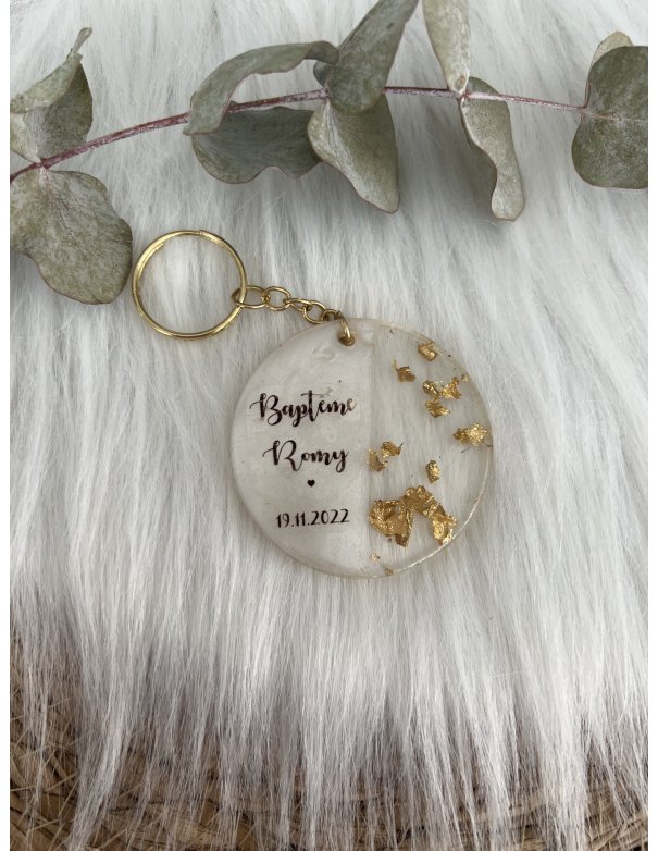 Porte clé personnalisé en résine - Gold