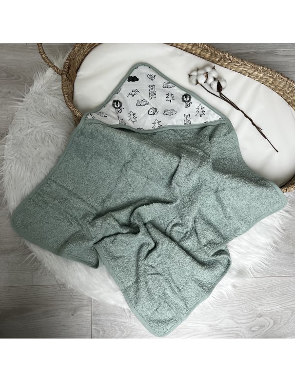 Cape de bain vert d'eau forestier fait main