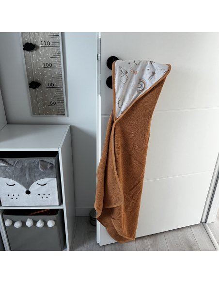 Cape de bain arc-en-ciel orange fait main