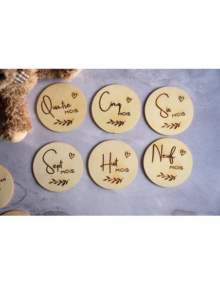 Kit cartes étapes grossesse bois