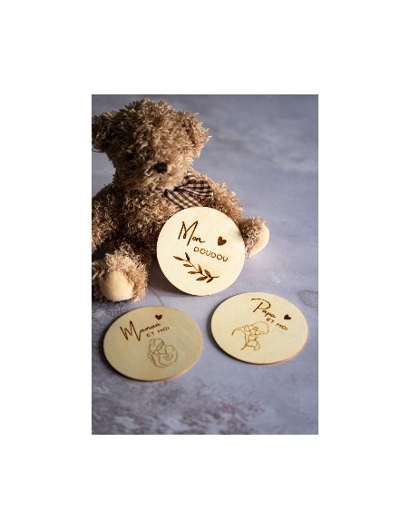 Kit cartes bébé "Ma famille et bois" bois