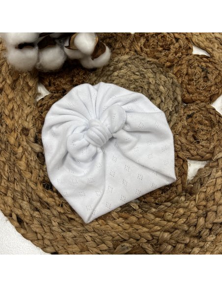 Turban petit noeud en coton ajouré Turban petit noeud en coton ajouré