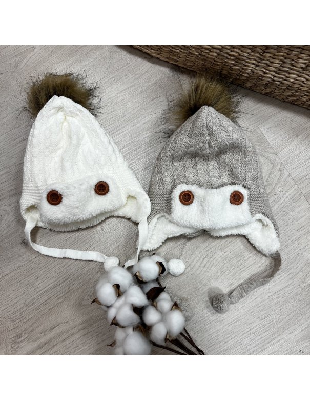 Neer 2 Pièces Set de Bonnet Moufles de Bébé en Tricot Bonnet Cache-Oreilles  de Bébé Chaud Mitaines de Tout-Petits (Blanc) : : Mode
