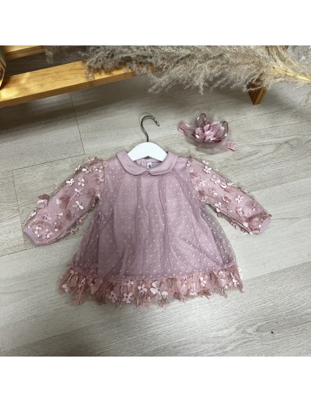 Robe flower et bandeau assorti