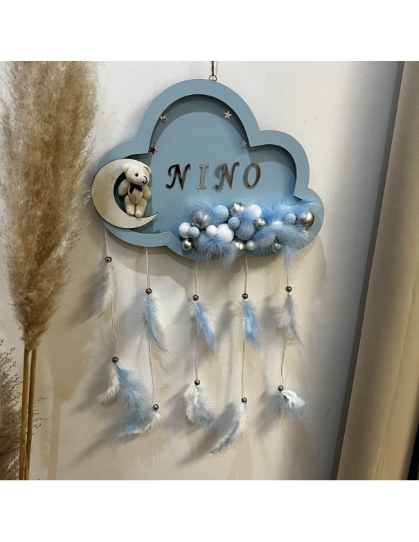 Veilleuse personnalisée nuage bleu