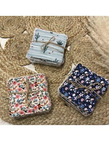 Lot de 6 lingettes lavables 100% coton