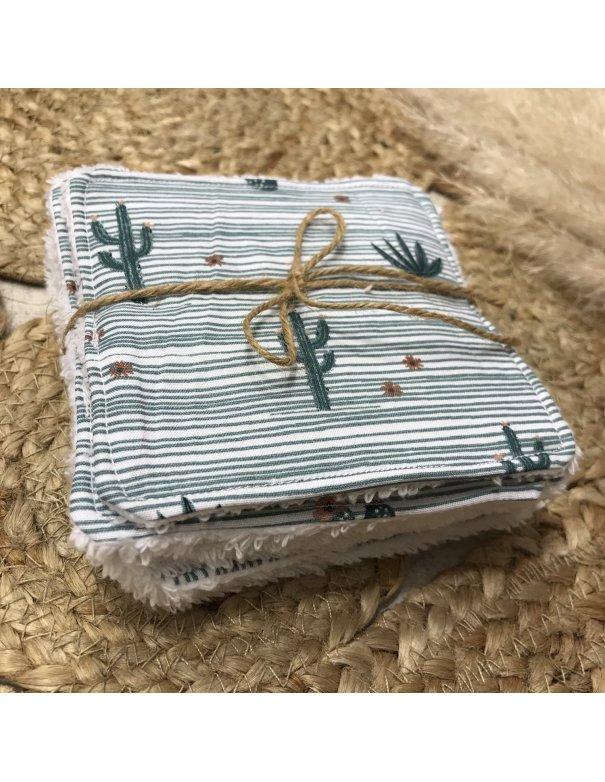 Lot de 6 lingettes lavables 100% coton Lot de 6 lingettes lavables 100% coton