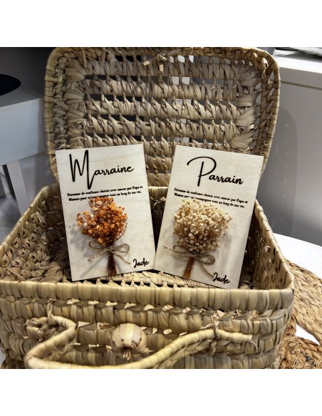 Plaquette personnalisée gravure sur bois Parrain Plaquette personnalisée gravure sur bois Parrain