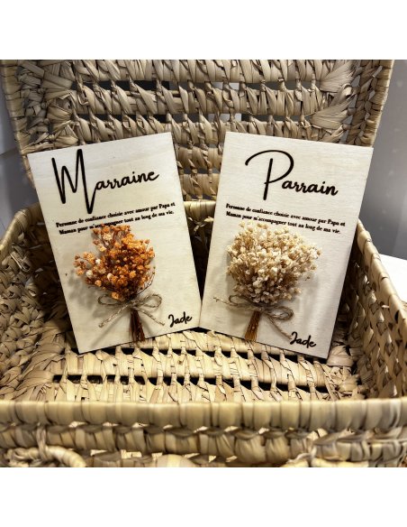 Plaquette personnalisée gravure sur bois Marraine Plaquette personnalisée gravure sur bois Marraine