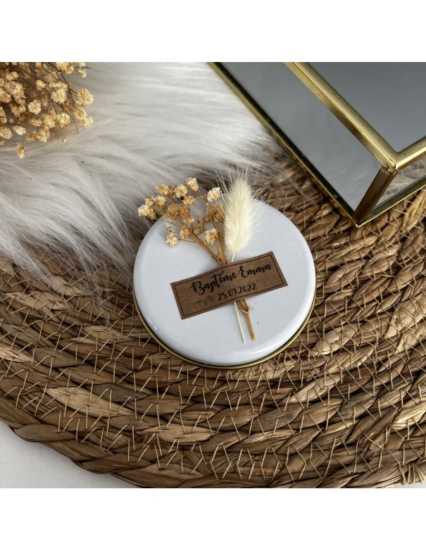 Bougie coulée en boîte métallique personnalisée