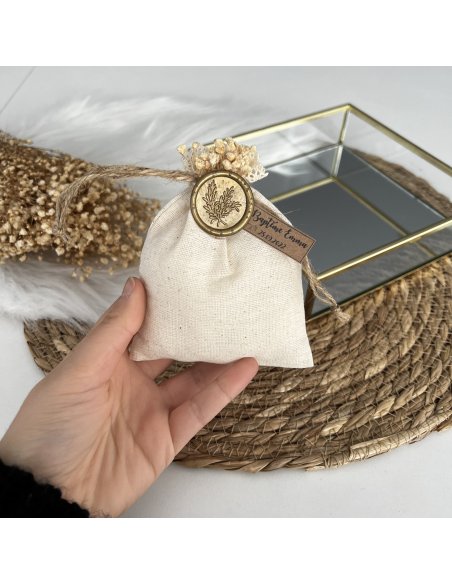 Pochon de lavande en jute personnalisé