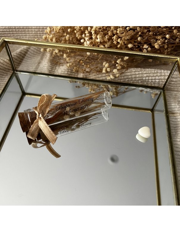 Fiole de fleurs séchées personnalisée