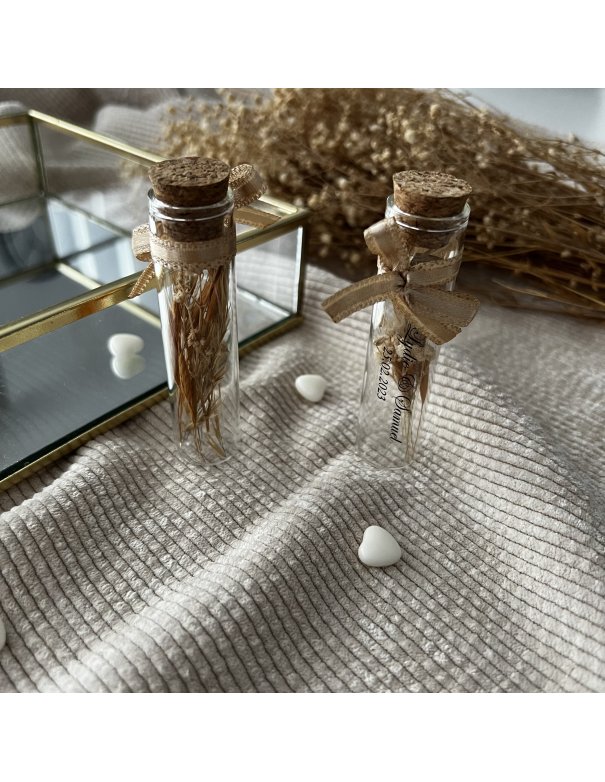 Fiole de fleurs séchées personnalisée