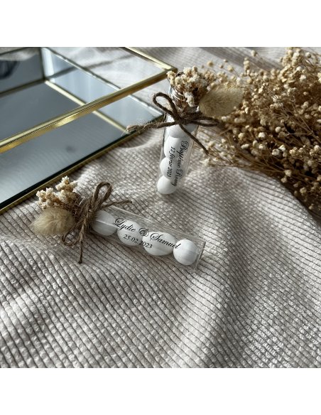 Fiole de dragées personnalisée