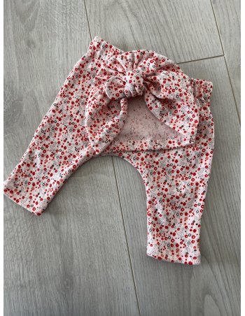 Pantalon en coton ajouré flowers rose 2