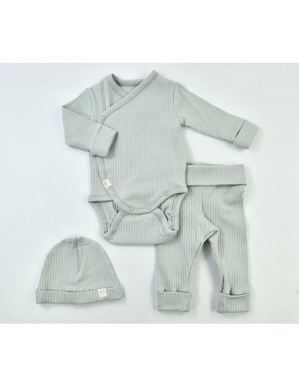 Ensemble 3 pièces côtelé coton