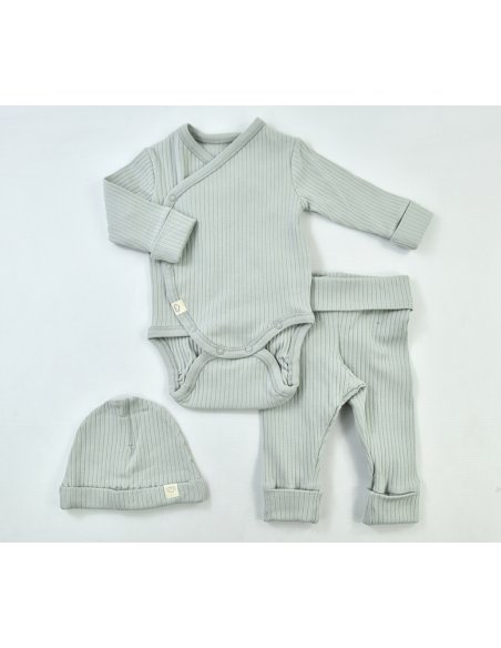 Ensemble 3 pièces côtelé coton