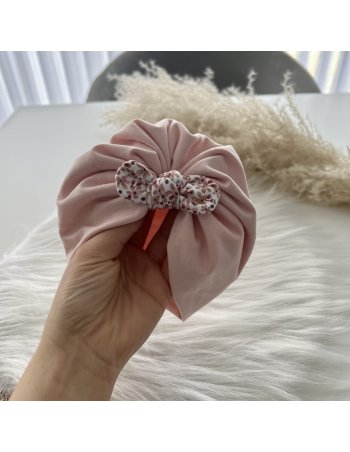 Turban jersey vieux rose noeud mini flowers 2
