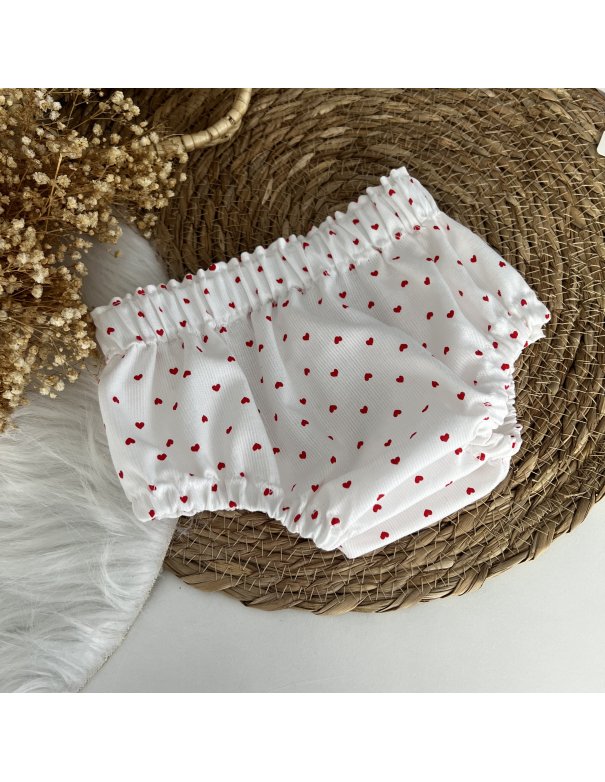 Bloomer côtelé petit coeur rouge