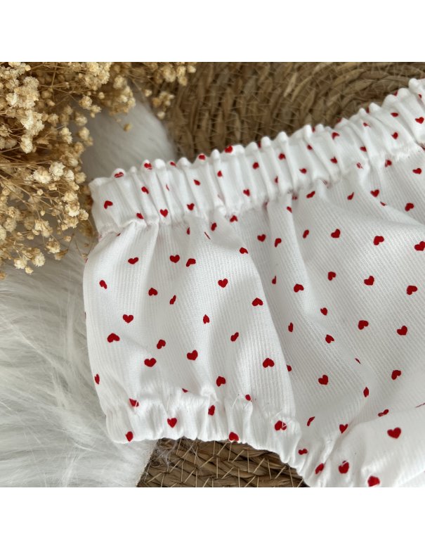 Bloomer côtelé petit coeur rouge