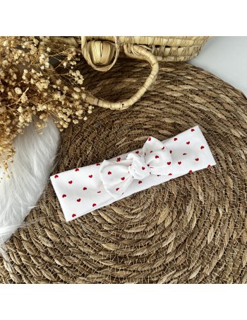 Bandeau réglable petits coeurs rouges 2