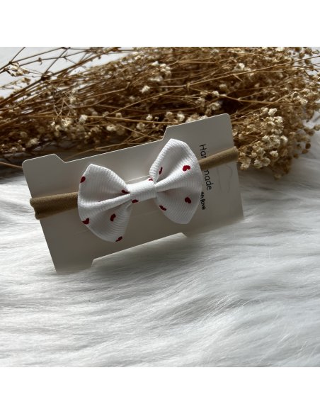 Bandeau bébé noeud petits coeurs Bandeau bébé noeud petits coeurs