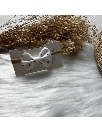Bandeau bébé noeud petits coeurs 2