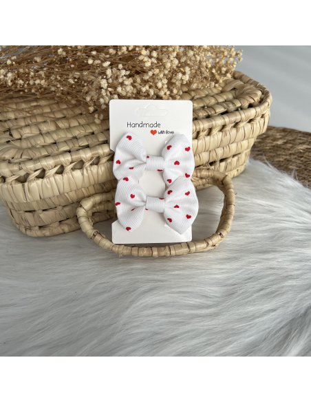 Lot de 2 barrettes à cheveux petits coeurs rouges Lot de 2 barrettes à cheveux petits coeurs rouges