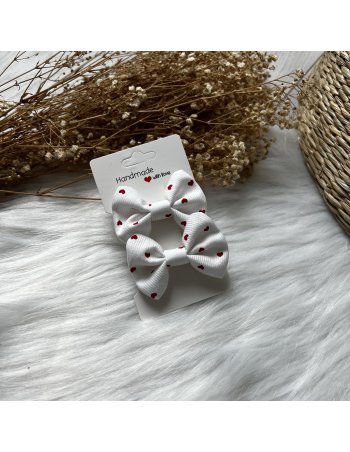 Lot de 2 barrettes à cheveux petits coeurs rouges 2