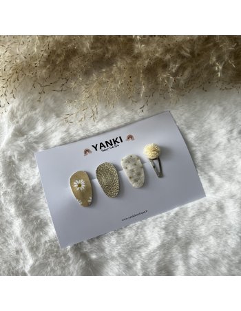 Barrettes à cheveux mini - marguerite gold