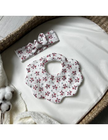 Ensemble bavoir fleur et...
