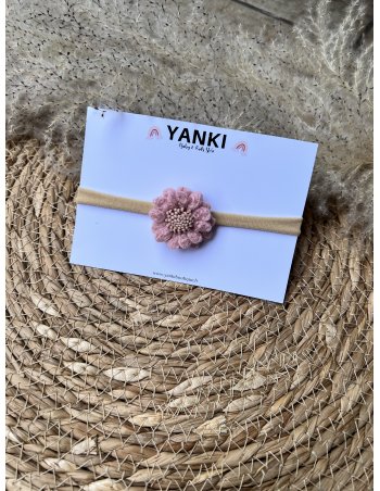 Bandeau nylon fleur rose