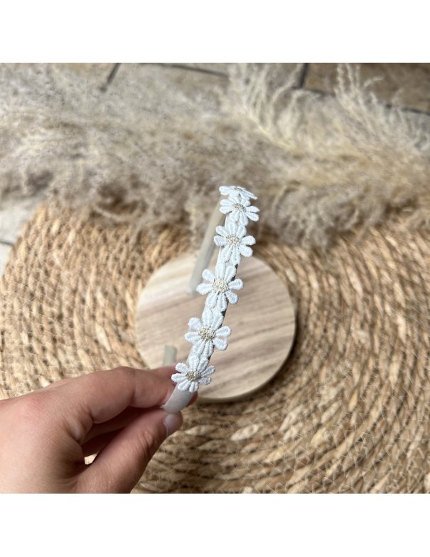 Diadème mini flowers gold