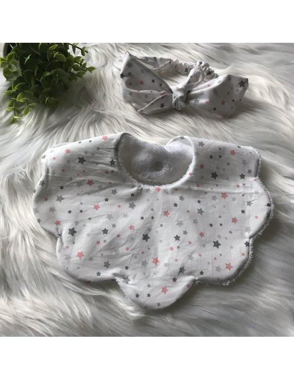 Ensemble bavoir & bandeau étoiles Ensemble bavoir & bandeau étoiles