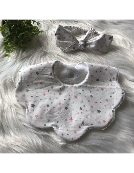 Ensemble bavoir & bandeau étoiles Ensemble bavoir & bandeau étoiles