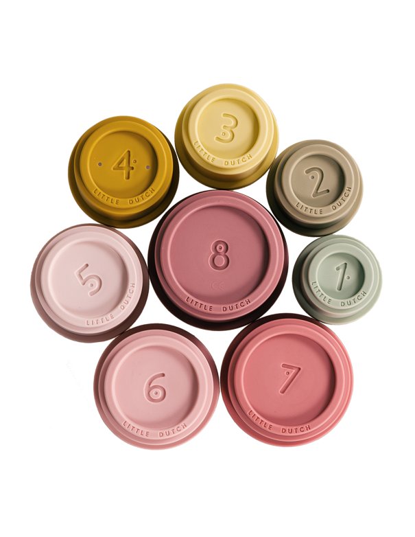 Gobelets à empiler rose LITTLE DUTCH