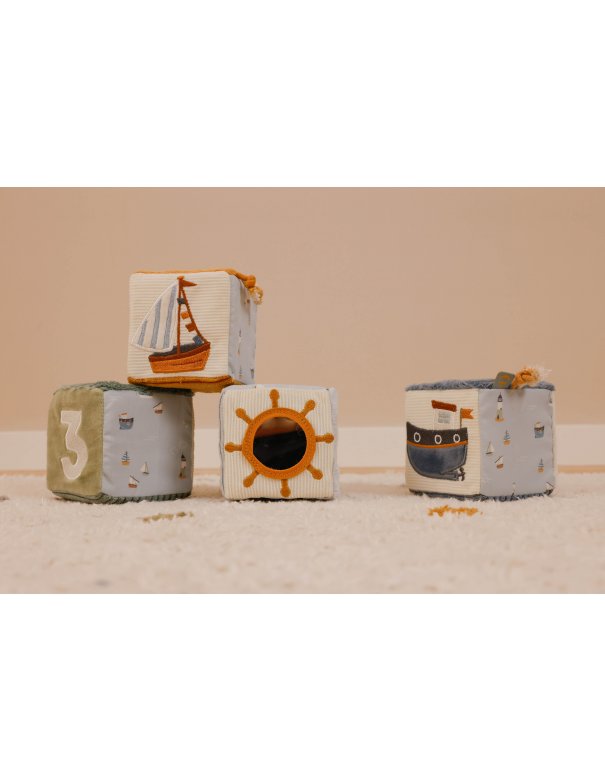 Lot de 4 cubes doux Sailors Bay - LITTLE DUTCH