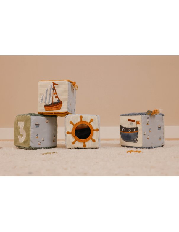 Lot de 4 cubes doux Sailors Bay - LITTLE DUTCH